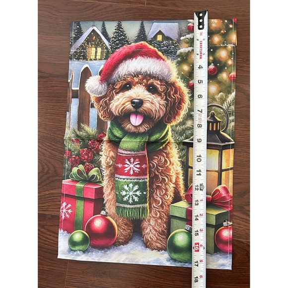 Christmas Dog Holiday Garden Flag Decor Festive Pup Design Goldendoodle - Picture 3 of 3